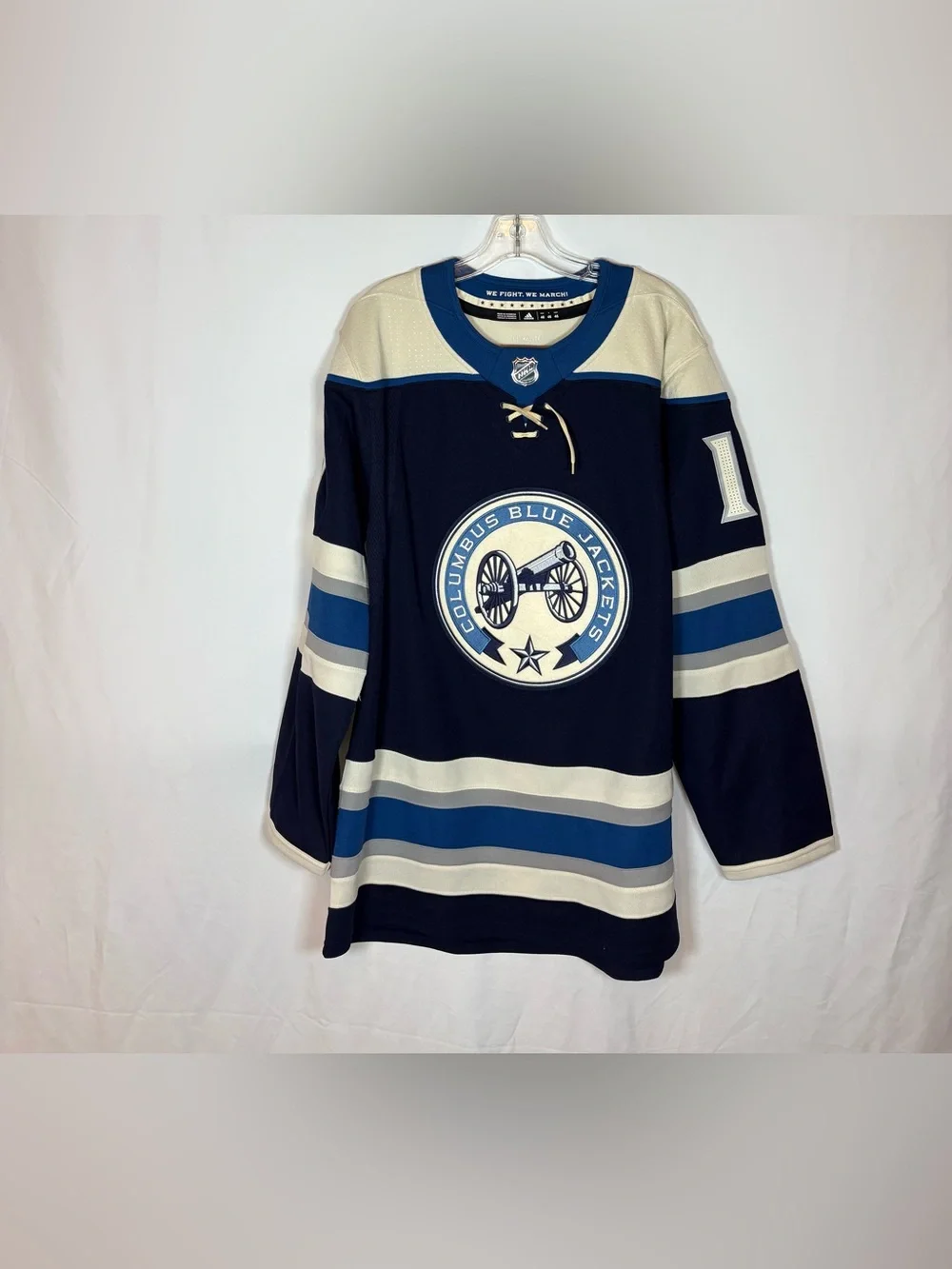 Adidas Columbus Blue Jackets #13 Atkinson Alternate Hockey Jersey Size 46